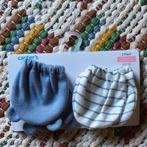 Carter's Blue and Striped Baby Mittens 2-Pack
